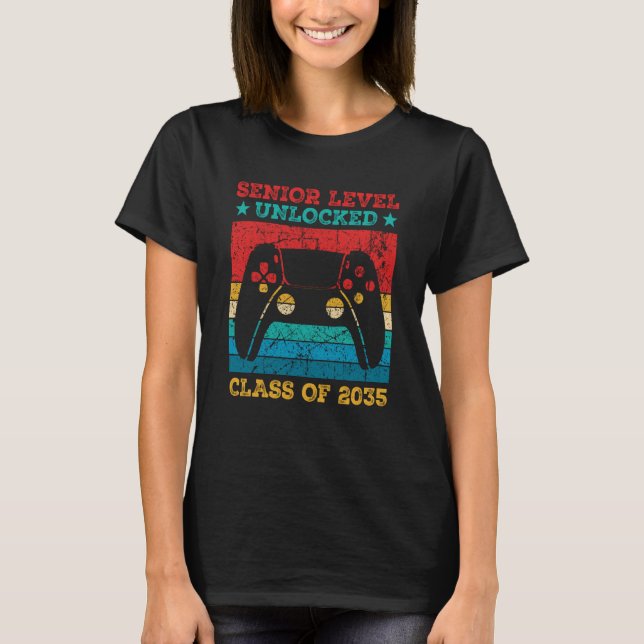 Senior Level Unlocked Class Of 2035 T-Shirt (Front)