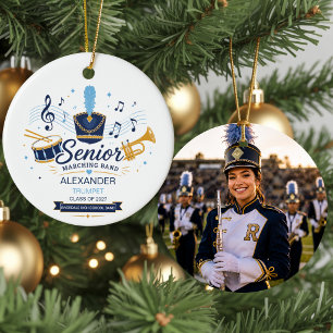 Senior Marching Band Personalized Photo Graduation Ceramic Ornament