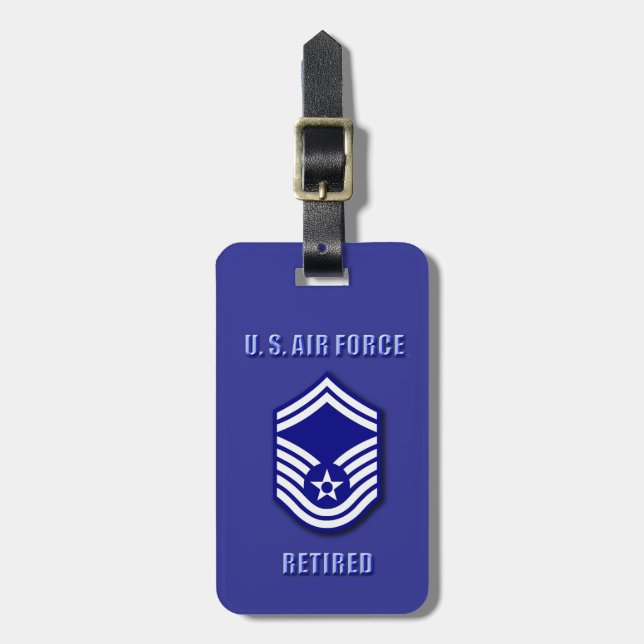 Senior Master Sergeant USAF Luggage Tag (Front Vertical)