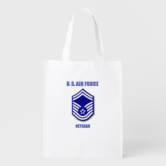 Senior Master Sergeant USAF Reusable Grocery Bag (Front)