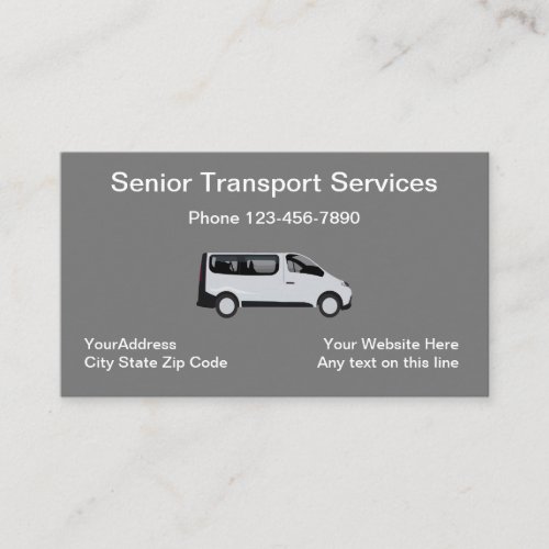 Senior Medical Transport Business Card