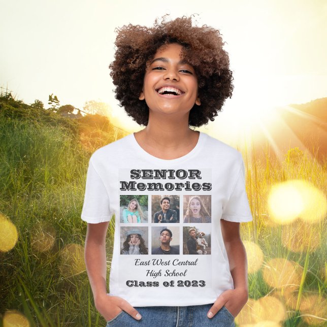 Senior Memories Class Year Photo Collage Tri-Blend Shirt (Creator Uploaded)