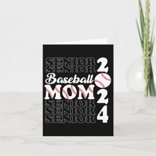 Senior Mom 2024 Baseball Class Of 2024 Funny Gradu Card