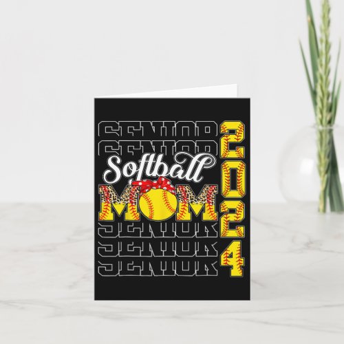 Senior Mom 2024 Softball Class Of 2024 Funny Gradu Card