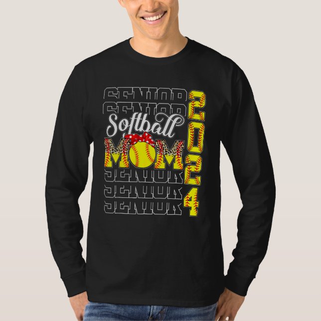 Senior Mom 2024 Softball Class Of 2024  Graduation T-Shirt (Front)