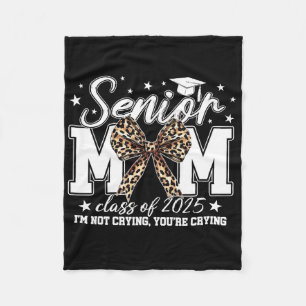 Senior Mom 2025 Graduation Cl Of 2025 Coquette Bow Fleece Blanket