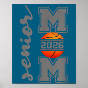 Senior mom 2026 basketball athlete proud parent poster
