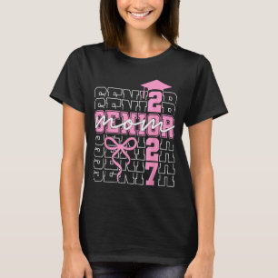 Senior mom 2027 class of 2027 coquette bow T-Shirt