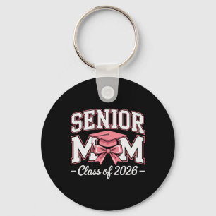 Senior Mom Cl Of 2026 Pink Coquette Bow Senior Mam Keychain
