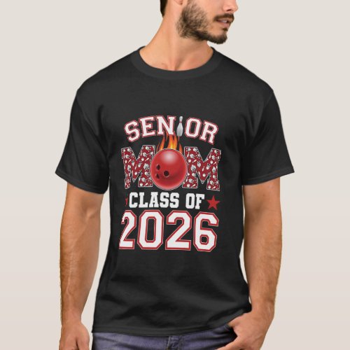 Senior Mom Class Of 2026 bowling Graduation Mama 2 T-Shirt