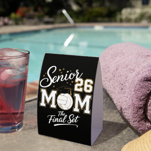Senior Mom Class of 2026 Volleyball Paper Table Tent