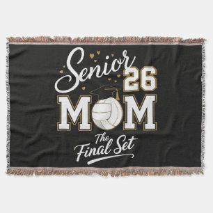 Senior Mom Class of 2026 Volleyball Throw Blanket