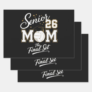 Senior Mom Class of 2026 Volleyball Wrapping Paper Sheets