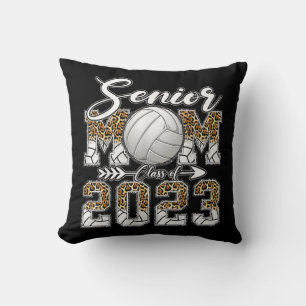 Senior Mom Class Of Volleyball Mom Graduation Leo Throw Pillow