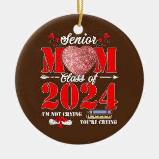 Senior Mom Of A Class 2024 Graduate Heart Ceramic Ornament