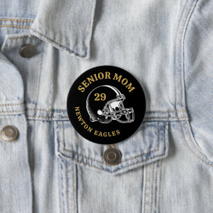 Senior Mom Vintage Football Helmet Personalized Button