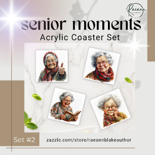 Senior Moments #2 Acrylic Coaster Set