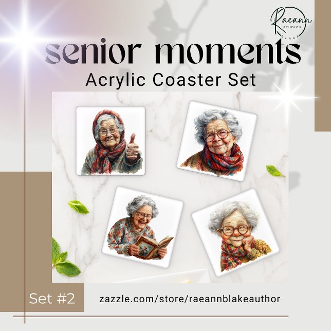 Senior Moments #2 Acrylic Coaster Set (Creator Uploaded)