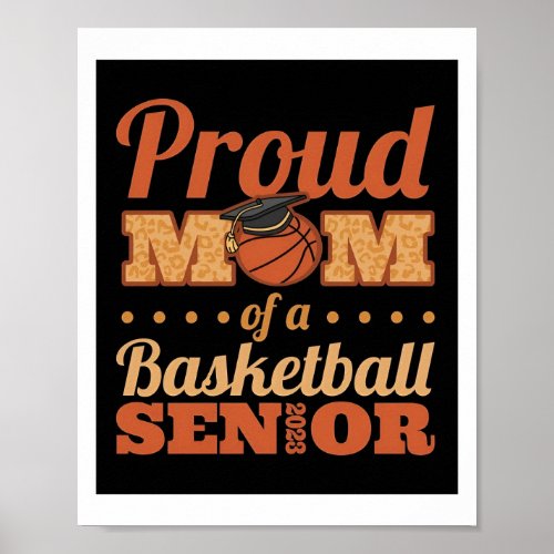 Senior Night Basketball Mom Senior 2023 Poster