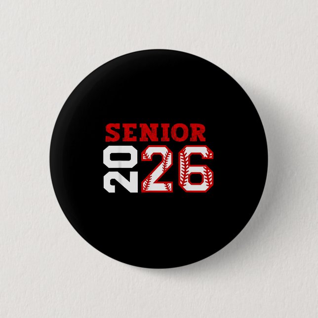 Senior night class of 2026 baseball seniors button (Front)