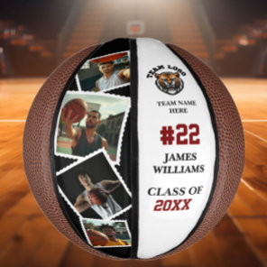 Senior Night Commemorative Custom Photo & Name Mini Basketball