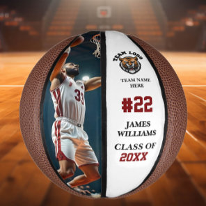 Senior Night Commemorative Custom Photo & Name Mini Basketball