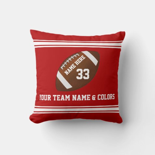 Senior Night Football Gift Ideas Your Text Colors Throw Pillow
