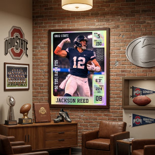 Senior Night Football Player Custom Photo Sports  Poster