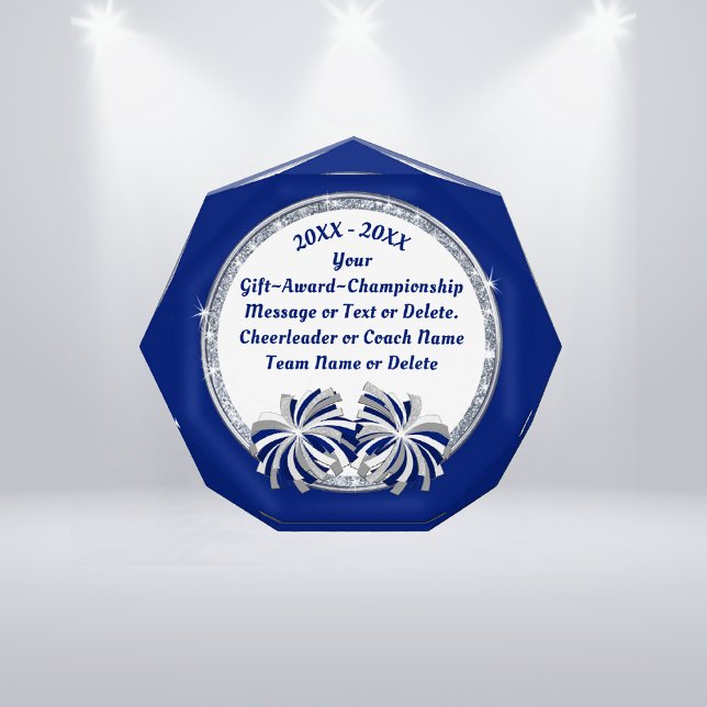 Senior Night Gifts for Cheerleaders, Cheer Coach (Senior Night Gifts for Cheerleaders. Cheerleading Coach Gift Ideas. Blue, White, Silver, Cheer Award)