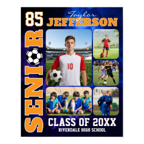 Senior Night Soccer Player Sports Photo Collage Poster