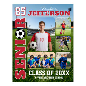 Senior Night Soccer Team Sports Photo Collage Poster