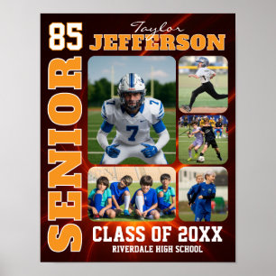 Senior Night Sports Team Custom Photo Collage Poster