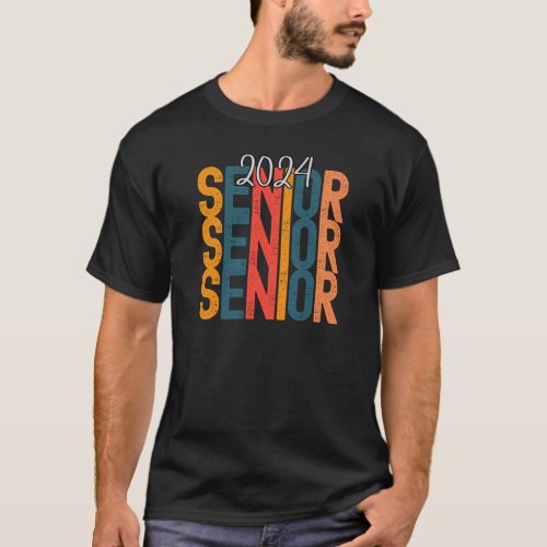 senior of class 2024 boy and girl back to school T_Shirt