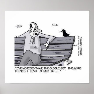 Senior on the Park Bench Poster