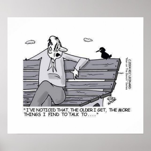 Senior on the Park Bench Poster (Front)