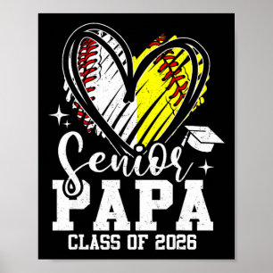 Senior Papa Cl Of 2026 Baseball Softball Graduatio Poster
