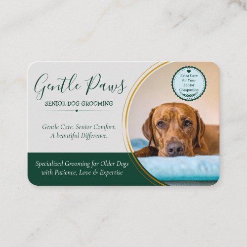 Senior Pet Groomer Salon Emerald Dog Grooming  Business Card