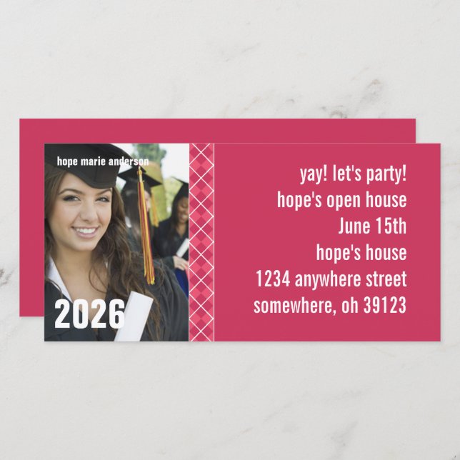 Senior Pictures Open House Graduation Photo (Front/Back)