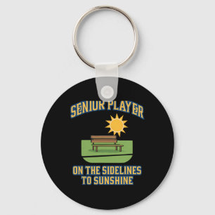 Senior Player Retirement Humor Soccer Graphic Keychain