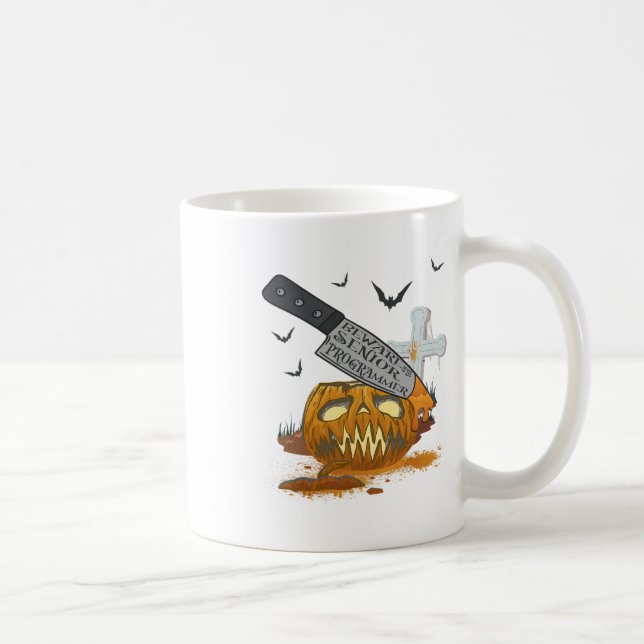 Senior Programmer Funny Halloween Party  Coffee Mug (Right)
