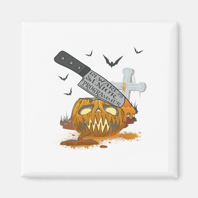 Senior Programmer Funny Halloween Party  Magnet (Front)