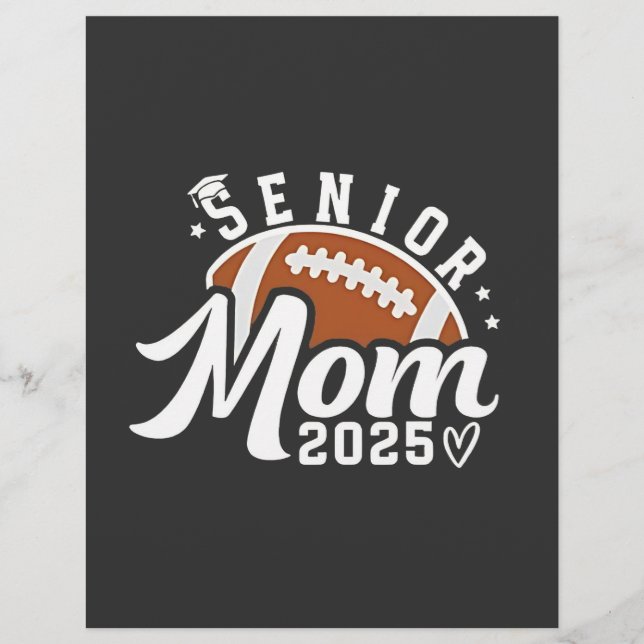 Senior Proud Mom 2025 Fantasy Football Graduate  Flyer (Front)