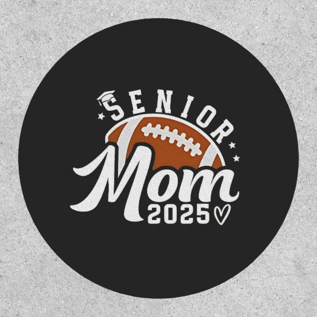 Senior Proud Mom 2025 Fantasy Football Graduate  Patch (Front)