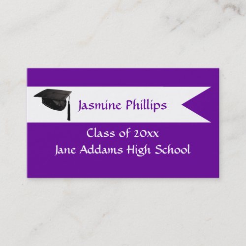 Senior Purple Name Card Business Card