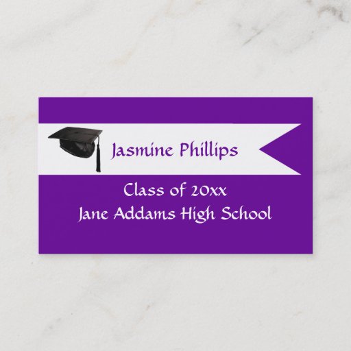 Customizable Senior Purple Name Card Business Card