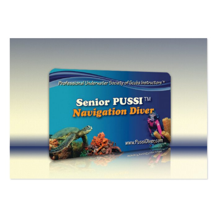 "Senior PUSSI Navigation Diver" Certification Card Business Card