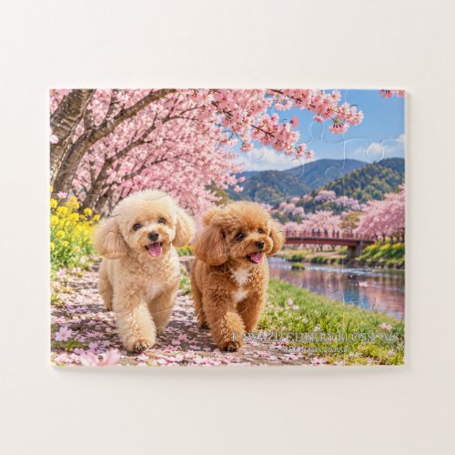 Senior Puzzle, 30 Pieces, Toy Poodles Under Cherry Jigsaw Puzzle