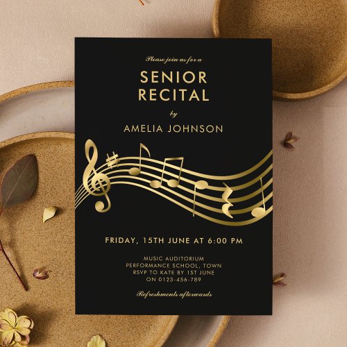 Senior Recital Music Concert Elegant Modern Invitation