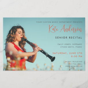 Senior Recital Photo Template Concert Promotion Flyer