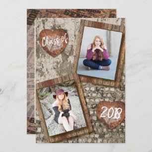 Senior Rustic Photo Graduation Invitation